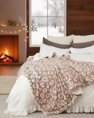 Miniatura 14 de GarveeHome Manta eléctrica térmica, manta térmica suave doble Sherpa súper acogedora con 4 niveles de calefacción y 4 horas de apagado automático