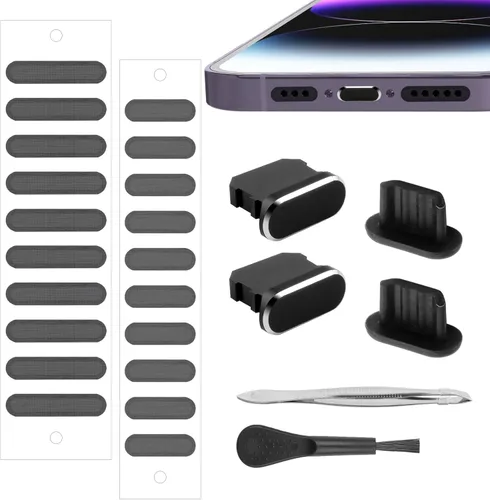 Tapón antipolvo para iPhone, cubierta de altavoz para iPhone con kit de limpieza para iPhone 14 pro max/14 pro/14/13 pro max/13 pro max/13