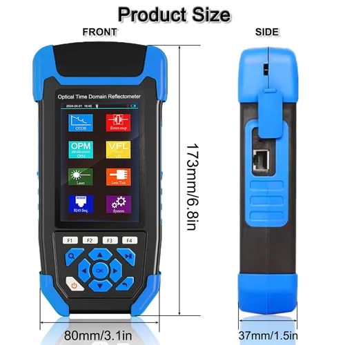 Miniatura 6 de Pruebador de Fibra Óptica OTDR Mini-Pro SM 1310/1550nm con Mapa de Eventos. Probador Multifunción OPM, OLS, RJ45, VFL. Rango de Prueba 10m-60km