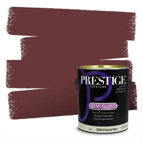 Miniatura 335 de Prestige Paints Pintura exterior e imprimación en uno, 1 galón, plano, coincidencia comparable de Valspar* Amber Rose*