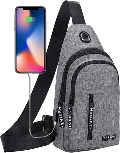 Miniatura 6 de Gecau Bolso bandolera multiusos - Bolso cruzado en el pecho - Mochila deportiva de senderismo - Mochila casual para hombres y mujeres