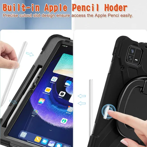 Miniatura 4 de Funda resistente para tablet, funda protectora multifunción con mango giratorio de 360 grados, correa de hombro extraíble para Mi Pad 6 6 Pro