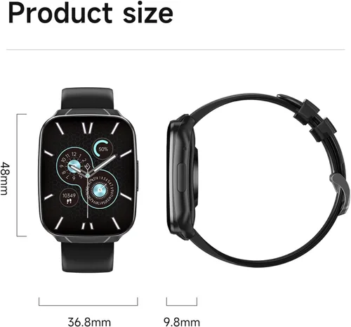 Miniatura 8 de Reloj inteligente para hombres y mujeres, pantalla táctil HD de 1.83 pulgadas, rastreador de actividad física con llamadas y mensajes Bluetooth