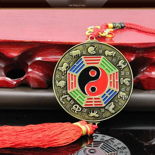 Miniatura 3 de Espejo chino de Feng Shui, espejo Bagua, espejo del zodiaco chino Bagua, espejo Feng Shui, espejo plano, colgante de decoración del hogar