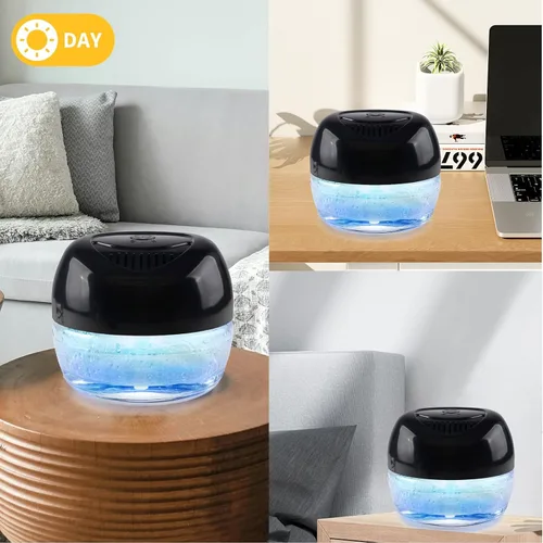 Miniatura 9 de Limpiador de Aire Lavador de Aire, Difusor de Aromas para Aire Fresco para el Hogar, Oficina, Purificador de Aire con Luz Nocturna (Negro)