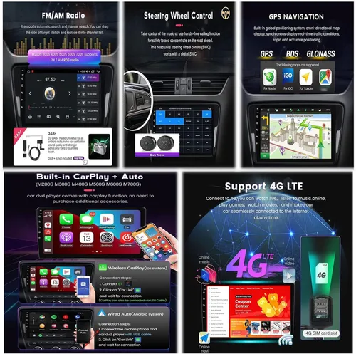Miniatura 4 de Android 11 Doble DIN 9 '' pantalla táctil estéreo para coche Chevrolet Sail 2015-2018 Unidad principal reproductor multimedia soporte DSP, AM, FM