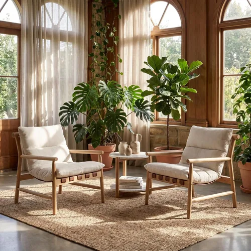 Miniatura 3 de Silla de acento de lino con diseño moderno de mediados de siglo, sillas de sala de estar cómodas con brazos, silla de lectura tapizada con marco