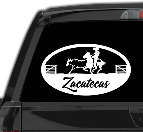 Zacatecas - Adhesivo adhesivo de vinilo personalizado con Zacatecas, México, calcomanía para Troca o Carro Zacatecas (4 x 2.25 pulgadas), color