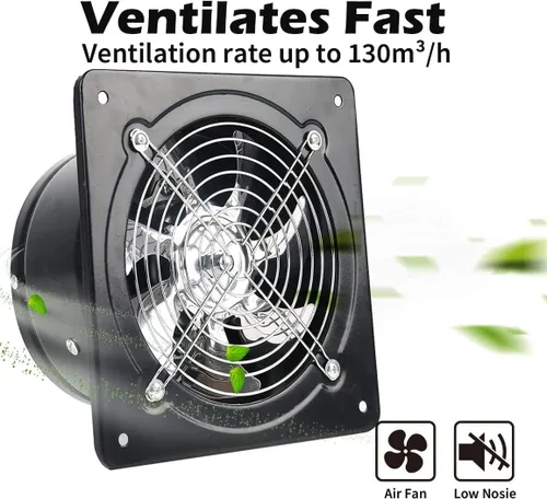Miniatura 2 de Nalle Ventilador de escape de 6 pulgadas, 40 W, 298 CFM, instalación a través de la pared, ventilador de ventilación de 110 V, ventilador de humo