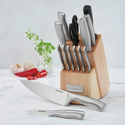 Miniatura 3 de Cuisinart Juego de cuchillos de bloque de 15 piezas con cuchillas de acero para un corte preciso, ligero, acero inoxidable duradero y apto
