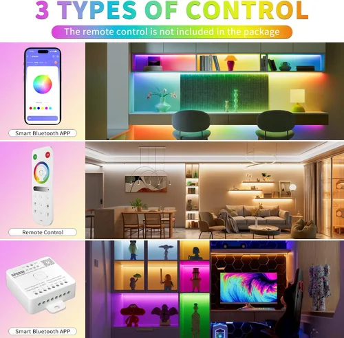 Miniatura 3 de PAUTIX Controlador de música LED Bluetooth 12 en 1, controlador de color completo SP630E, control de aplicación iOS/Andriod compatible con casi