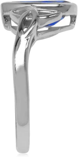 Miniatura 3 de Silvershake Anillo de plata de ley 925 con nudo celta triquetra de 0.394 x 0.276 in con forma de pera genuina para mujer