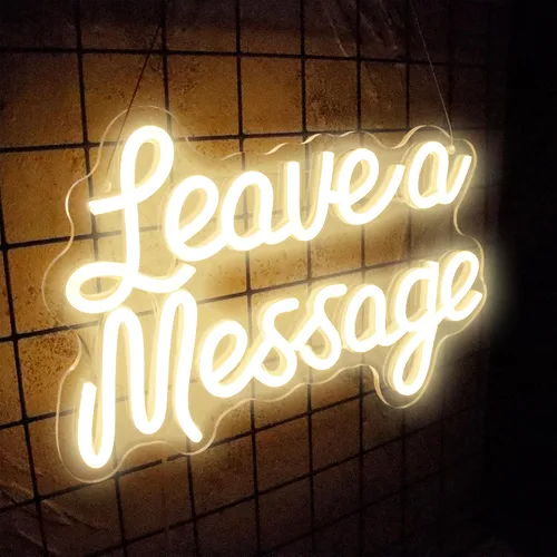 Miniatura 7 de Leave a Message - Letreros de neón para decoración de pared, letrero LED para libro de visitas, letrero de bienvenida, alimentado por USB para Dejar