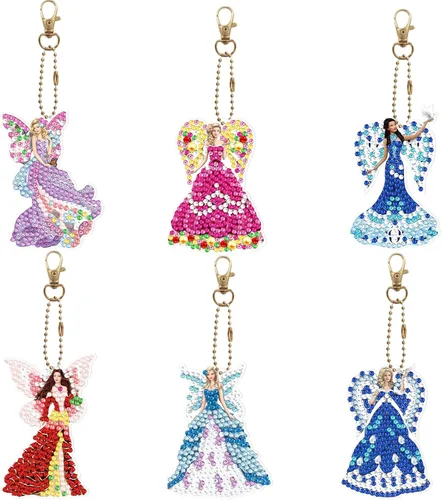 5pcs DIY 5D colorido búho diamante pintura llavero kits doble cara búho diamante arte llavero llavero
