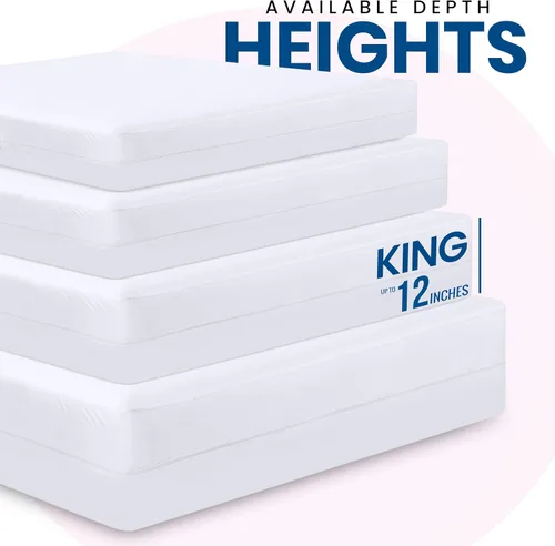 Miniatura 2 de Utopia Bedding - Funda protectora para colchón impermeable con zíper, Poliéster & Mezcla de poliéster, Blanco, King