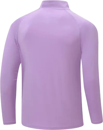 Miniatura 2 de BGOWATU Camisas de senderismo para hombre, de manga larga, UPF 50+, con cremallera de un cuarto, de secado rápido