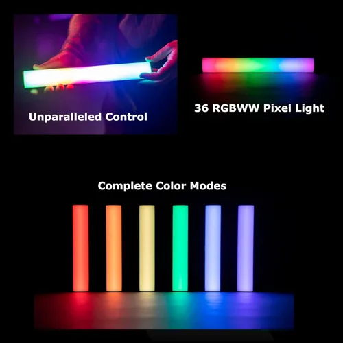 Miniatura 2 de Aputure MT Pro RGB Light Wand Stick 7.5W CCT de 2000K -10000K Salida Pixel-Mappable RGBWW Mini LED Tubo Luz Soporte Sidus Link Bluetooth App Control
