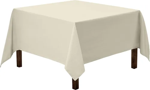 Miniatura 27 de Gee Di Moda Mantel Cuadrado - Mantel Beige de 52 x 52 Pulgadas para Mesas Cuadradas o Redondas Pequeñas - Tela Resistente Lavable - para Mesa