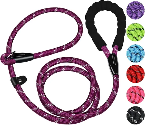 Miniatura 12 de Correa para perro de 3.9 pies, duradera, de alta calidad, resistente, con mango acolchado cómodo e hilos altamente reflectantes para perros Negro