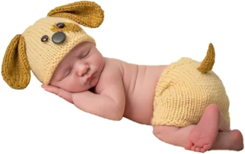 Miniatura 10 de Accesorios para sesión de fotos de bebé recién nacido, sombrero de punto de ganchillo, disfraz, sombrero de rayas, pantalones, mono, accesorios