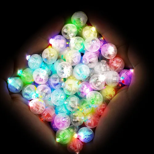 Decoración de lámparas en bolas para fiestas de boda, luz de larga duración para linterna de papel, luz de flash LED multicolor, 100 unidades, de
