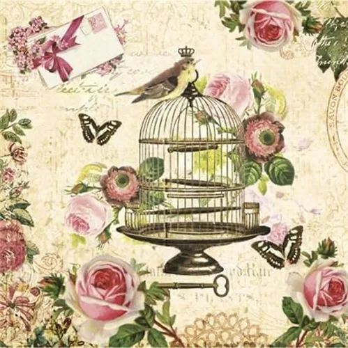 Miniatura 2 de Servilletas florales Cesto floral 40 servilletas de almuerzo, servilletas de papel de decoupage, servilletas desechables decorativas, servilletas
