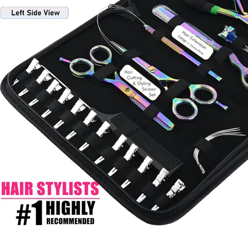 Miniatura 4 de My Hair Tools - Kit de extensión con removedor de cuentas de micro eslabones y alicates de engarce, tijeras para el cabello, herramientas de peinado