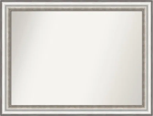Miniatura 271 de Amanti Art Espejo de baño plateado para sobre el fregadero, 26 x 26 pulgadas, espejo cuadrado de plata antigua, marco de madera tradicional mediano