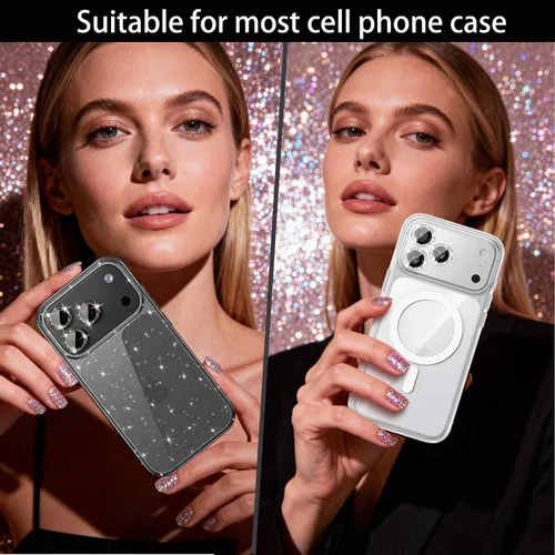 Miniatura 5 de Paquete de 4 protectores de lente de cámara compatibles con iPhone 15 Pro / 15 Pro Max, protector de lente de cámara Bling Glitter, protector
