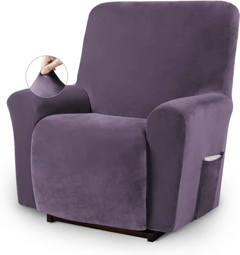 Miniatura 10 de Asnomy Fundas para Silla Reclinable Lazy Boy con Bolsillos, Fundas Elásticas de Terciopelo para Sofá, Fundas de 1 Pieza para Muebles, Protector