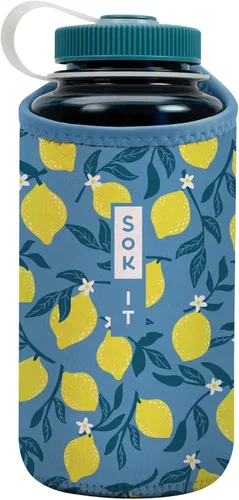 Miniatura 246 de Sok It BotlSok Funda para botella de agua con cubierta de neopreno aislante (Floral abstracto, se ajusta a CamelBak o Nalgene de 12 onzas)