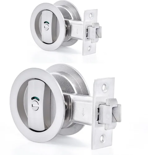 Miniatura 22 de Dontay Cerradura de indicadores codificados por color para puerta de bolsillo, cerradura de manijas de privacidad (cama/baño), fondo de 2-3/8 Negro