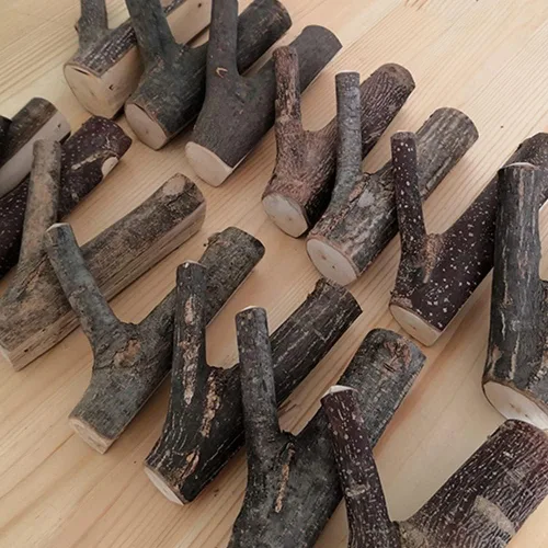 Miniatura 9 de 4 ganchos de pared de madera real con ramas de árbol de granja, rústico decorativo de madera con tronco de corteza de grosor de 0.8 in a 1.2 in