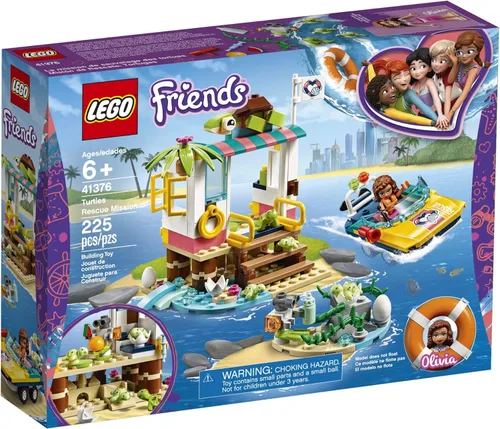 Miniatura 4 de LEGO Friends Turtles Rescue Mission 41376 Kit de construcción de rescate con minifigura Olivia y tortugas de juguete, incluye vehículo de rescate