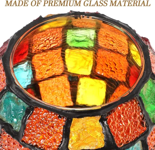 Miniatura 3 de OSALADI Pantalla pequeña de vitral colgante para lámpara de techo cubierta de luz turca lámpara colgante lámpara globo accesorios dormitorio Como se