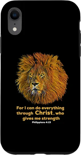 Miniatura 9 de Funda para iPhone 11 Pro Max Filipenses 4:13 con versículo de la Biblia cristiana, regalo de león cristiano