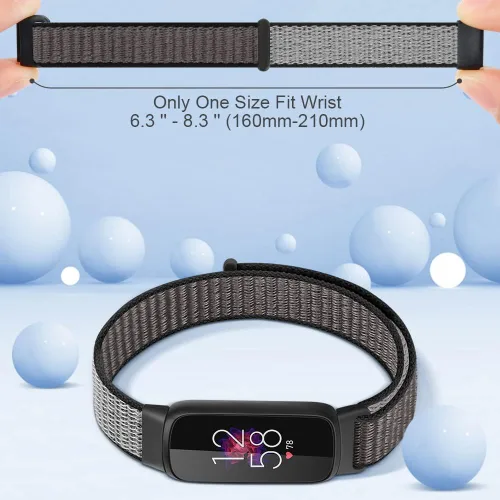 Miniatura 2 de Correas de nailon compatibles con correas Fitbit Luxe, correas deportivas de tela transpirable ajustable Solo Loop, pulsera de repuesto suave