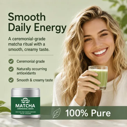 Miniatura 3 de Polvo de té verde matcha de grado ceremonial, té verde en polvo premium de primera cosecha – 100% puro té matcha, vegano, sin gluten, sin azúcar