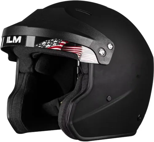 ILM Snell SA2025 - Cascos de carreras de automóviles de cara abierta para hombres y mujeres, modelo R85 (M, negro mate)