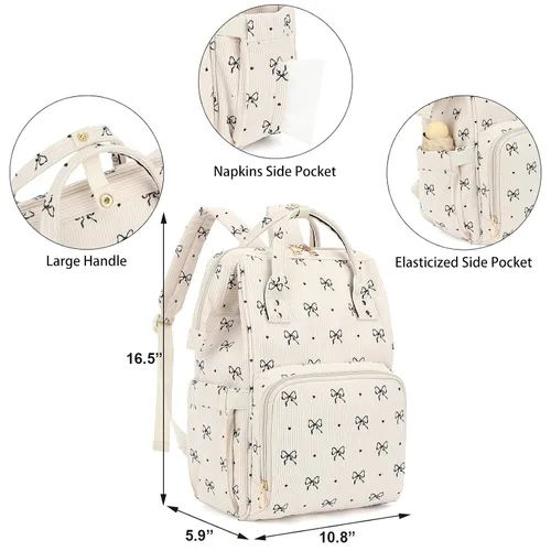 Miniatura 6 de Mochila para pañales de bebé para mamá, bolsa de pañales de gran capacidad para viajes para niños y niñas con correas para cochecito