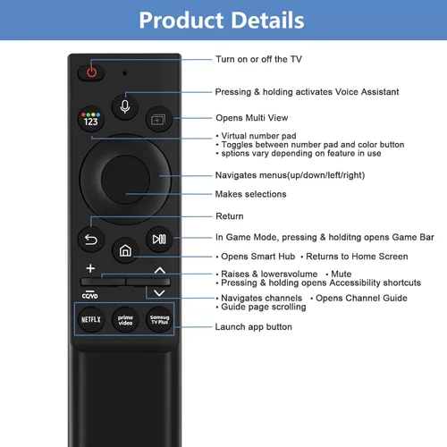 Miniatura 2 de BN59-01357A - Mando a distancia de voz de repuesto compatible con televisores inteligentes Samsung Serie QLED También BN59-01357F BN59-01357P