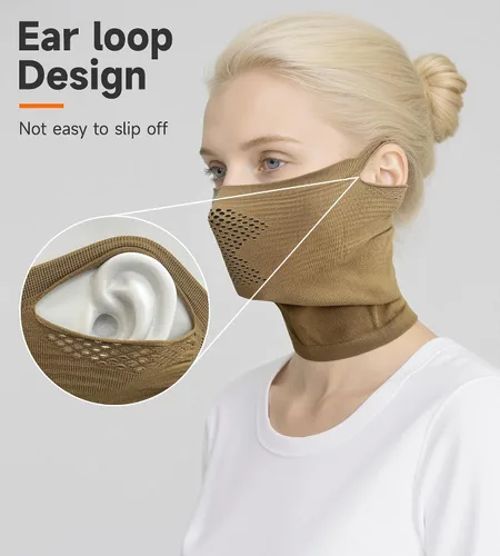 Miniatura 3 de Máscara facial antideslizante con cintas elásticas para las orejas, resistente al viento, polaina térmica para el cuello, perfecta para actividades