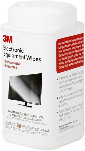 Miniatura 5 de 3M Toallitas de limpieza para equipos electrónicos, 1 capa, 5.5 x 6.75, sin perfume, blanco, 80bote