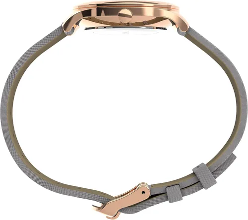 Miniatura 2 de Timex Reloj Starstruck de 1.260 in para mujer - Caja de oro rosa esfera blanca con correa de cuero gris