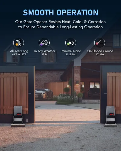 Miniatura 3 de CO-Z Abridor automático de puerta corredera de 1800 libras con 2 controles remotos, motor eléctrico de puerta deslizante de entrada, kit completo