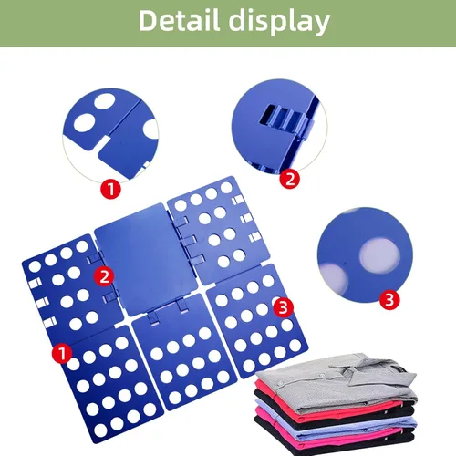 Miniatura 5 de GYE Tabla Plegable para Camisetas Carpeta de Ropa Organizador de Lavandería Herramienta Duradera de Plástico Tabla Plegable Fácil y Rápida para Azul