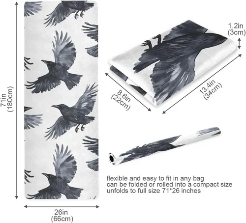 Miniatura 6 de Black Birds Yoga Mat Non Slip Thick Kids Eco Friendly Rubber Workout Foldable Yoga Mat Women Exercise