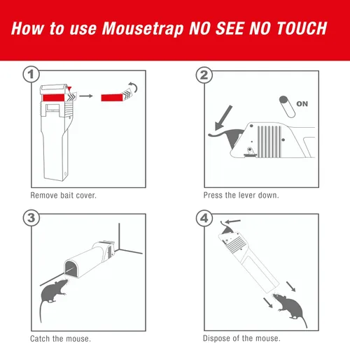 Miniatura 7 de Trampa para ratones SWISSINNO No Ver No Tocar - Efectiva, sin contacto + captura no visible + mata sin fallar - Pre-cebada con cebo de comida