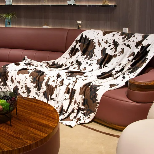 Miniatura 9 de Manta Bonita con Estampado de Vaca Suave y Cálida Manta Decoración del Hogar Occidental Regalos de Vaca para Mujeres Artículos con Estampado de Vaca