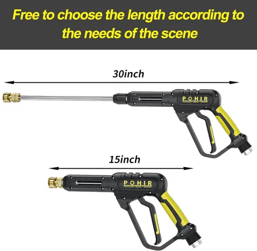 Miniatura 5 de POHIR Pistola de lavado a presión de 3600 PSI con varita de extensión giratoria de conexión rápida de 3/8 pulgadas, M22 de 0.591 in y M22 de 0.551